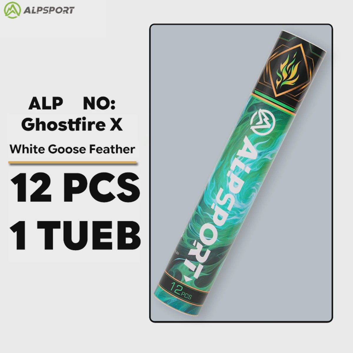 ALP Ghostfire X Badminton Shuttles - 12 Stuks Witte Ganzenveer - Snelheid 77/76