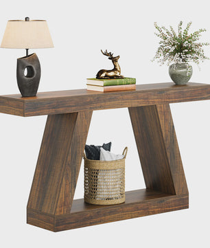 Industriële Console Tafel 55-Inch Rustiek Hout - Entree & Woonkamer