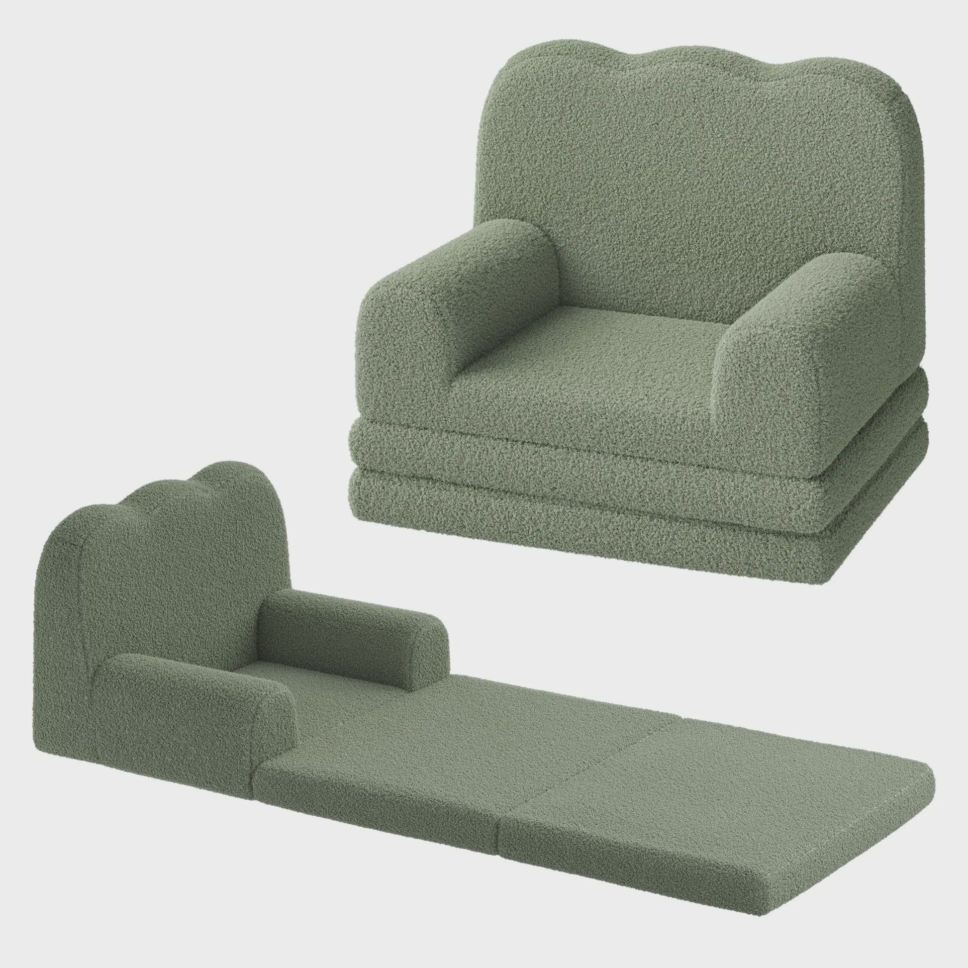 2-in-1 Kinderfauteuil & Sofa: Zacht, Opvouwbaar en Comfortabel Foam Meubel voor Kinderkamer