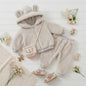Schattige Babykleding Set: Warm Winterpak met Rits en Lange Broek - Zacht & Comfortabel