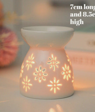 Witte Keramische Geurbrander voor Essentiële Oliën & Aromatherapie - Sfeervol Oosters Decoratie Ornament