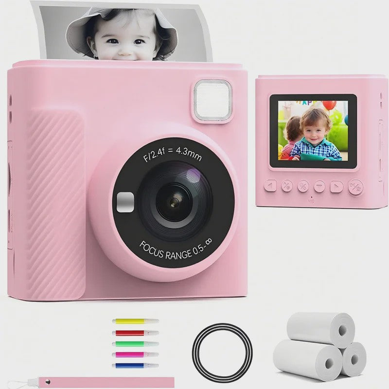 Direct Print Kinder Camera - 1080P HD Fotocamera met Instant Printer & Kleuren Prints