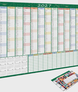 2027 Jaarplanner Kalender - Creatieve Wandkalender & Planner met Stickers