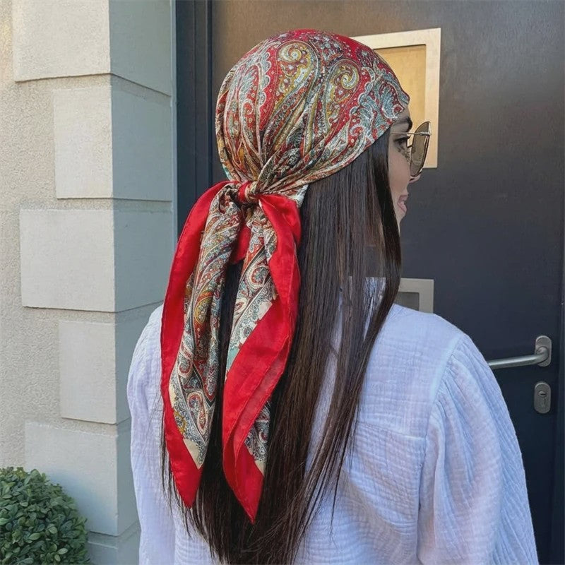 Luxe Zijden Vierkante Sjaal 90x90cm - Stijlvol Foulard voor Dames