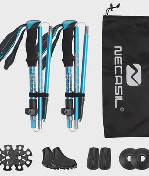 Set van 2 Ultralichte Opvouwbare Trekkingstokken - Telescopisch, Verstelbaar voor Wandelen, Outdoor & Camping
