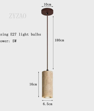 Retro Travertin Hanglamp - Sfeervolle Verlichting voor Slaapkamer, Woonkamer & Bar