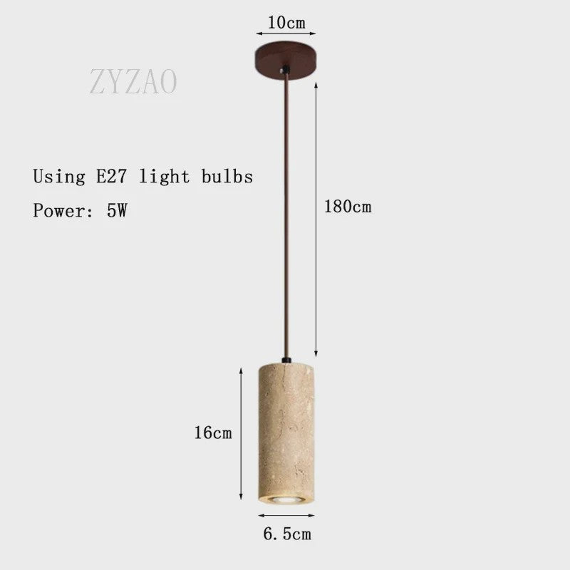 Retro Travertin Hanglamp - Sfeervolle Verlichting voor Slaapkamer, Woonkamer & Bar