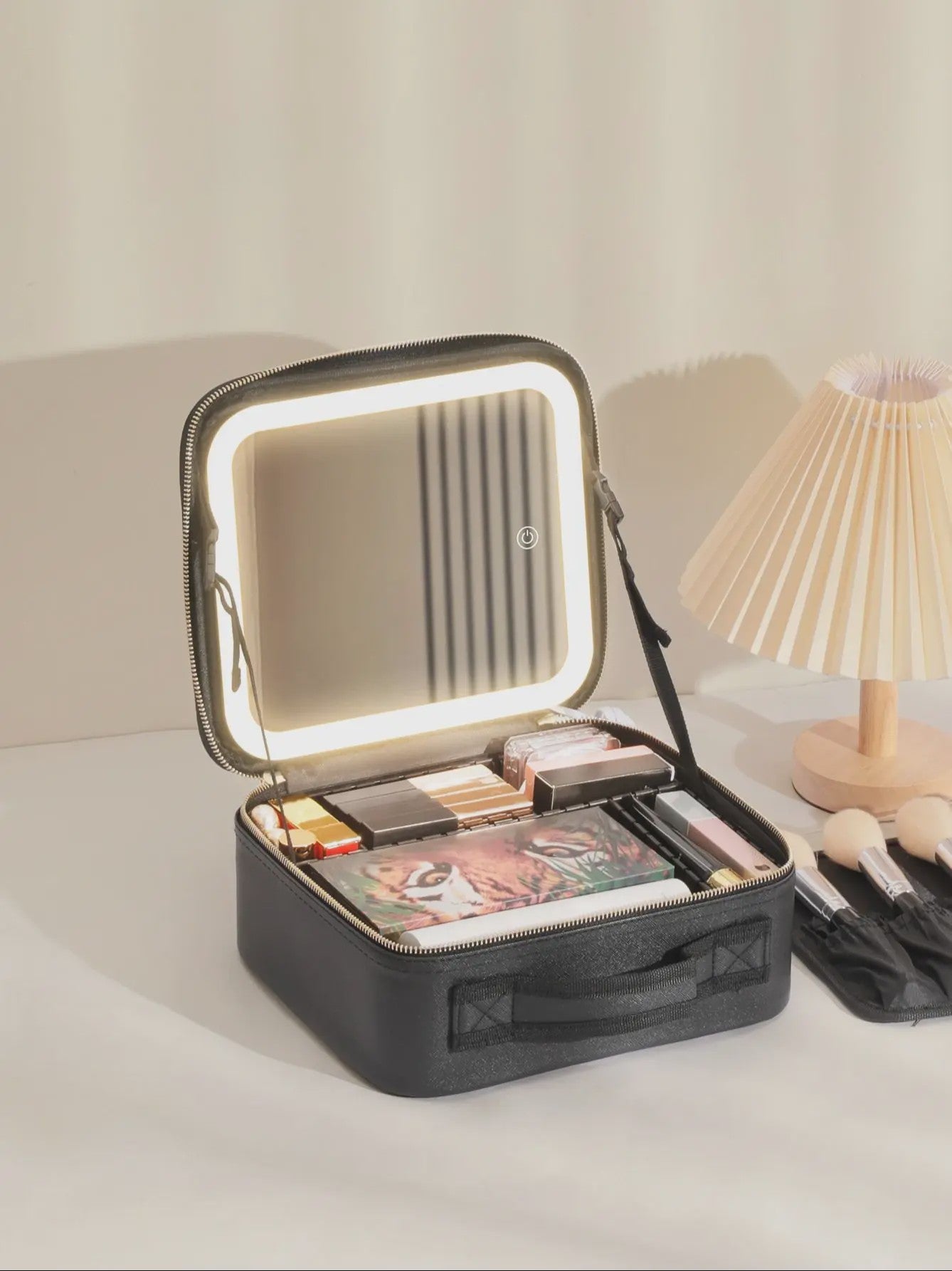 Draagbare Make-up Koffer met Verlichte Spiegel en Verstelbare Vakken - Ideaal voor Cosmetica & Cadeau
