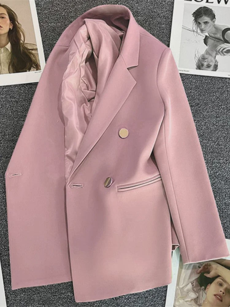 Dames Blazer Jas - Elegante Koreaanse Stijl - Dubbelzijdig Sluitend