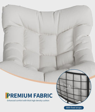 Oversized Papasan Schommelstoel Buiten - Comfortabele Lounge Stoel met Voetenbank
