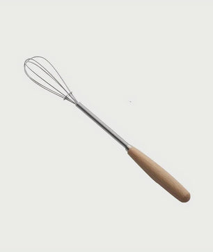 Mini Garde met Houten Handvat - Roestvrij Staal Eierklopper voor Bakken