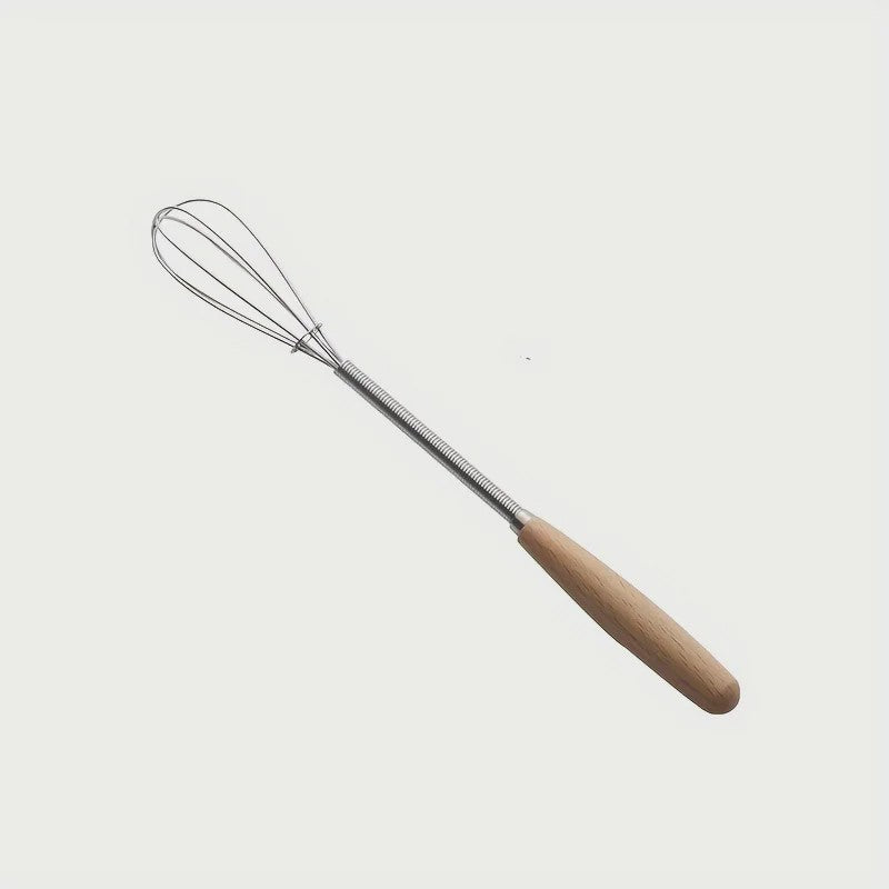 Mini Garde met Houten Handvat - Roestvrij Staal Eierklopper voor Bakken