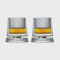 Set van 2 Draaibare Whiskey Glazen met Glazen Voet - Kristal Rum Cocktail Glazen