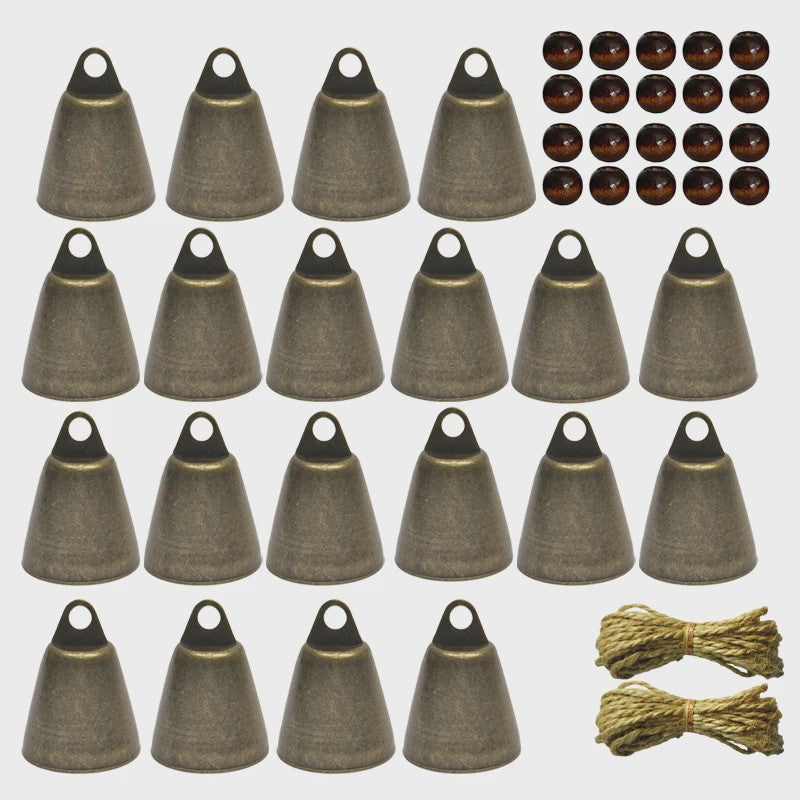 Vintage Messing Belletjes 38mm - DIY Knutselpakket voor Windgordijnen, Kerst & Huisdier Training