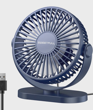 Draagbare USB Mini Ventilator - Stille 3-Snelheden Koeler voor Bureau, Kantoor & Buiten
