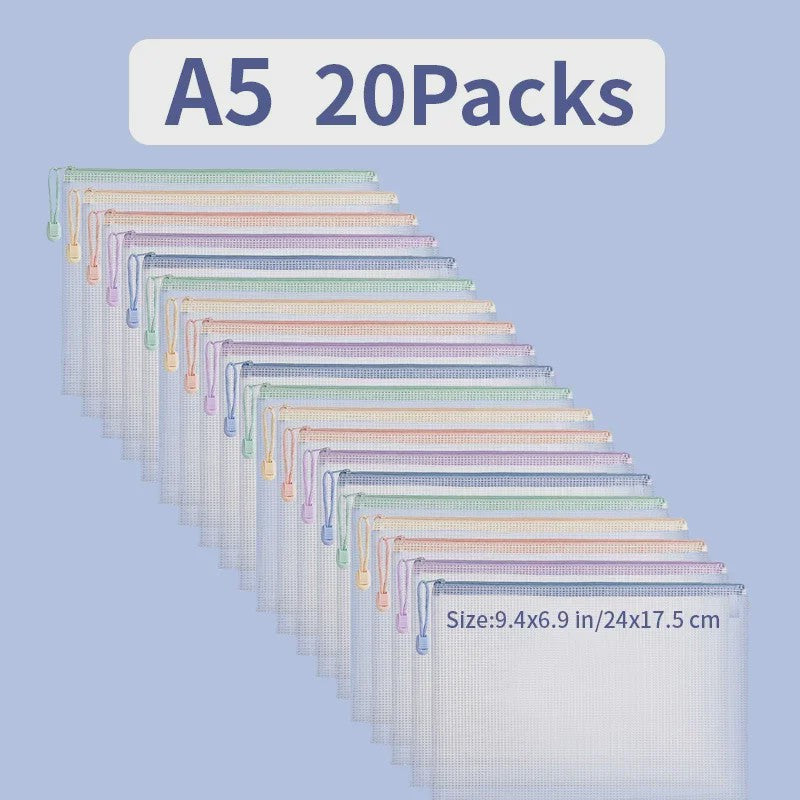 Set Transparante Ritszakken A4/A5 - Waterdicht & Organiserend