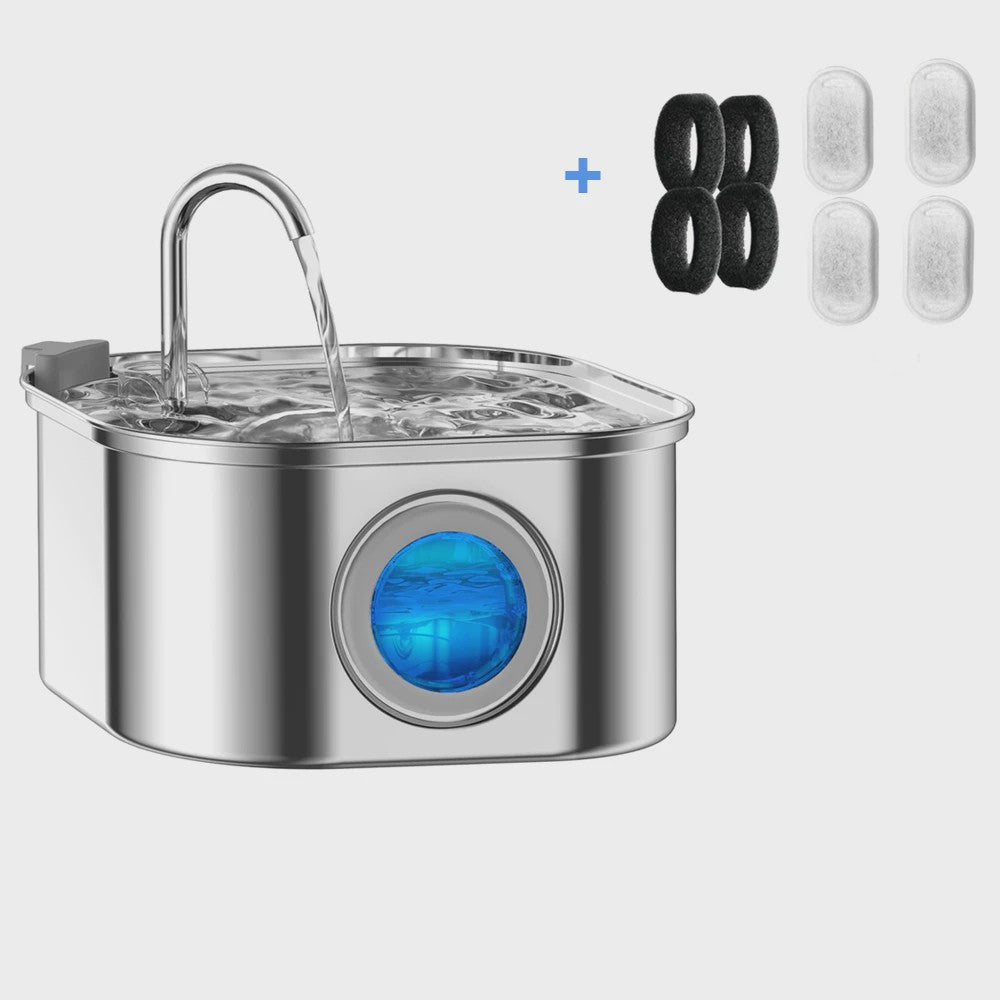 RVS Automatische Drinkfontein 3.2L voor Katten & Honden met Zichtvenster