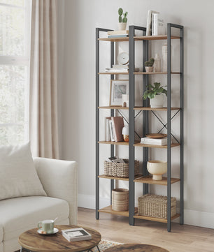 Schoenenrek met 10 vakken, smal en hoog, stalen frame, industrieel design