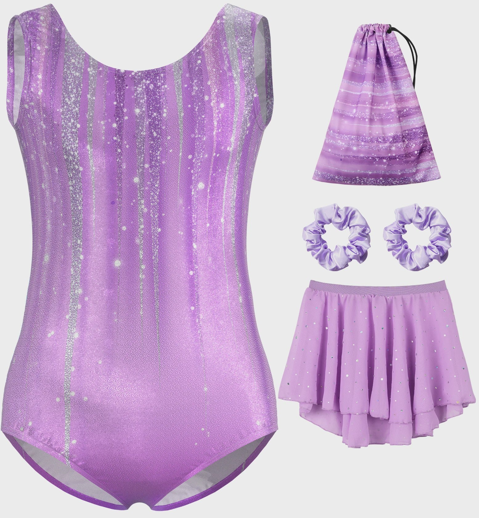 Meisjes Gymnastiek & Ballet Leotard Jurk met Afneembare Rok en Opbergtas | Leeftijd 5-11 Jaar