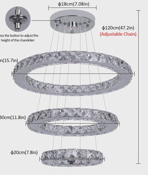 Luxe Kristallen Kroonluchter LED - Plafondlamp voor Woonkamer, Hal & Eetkamer