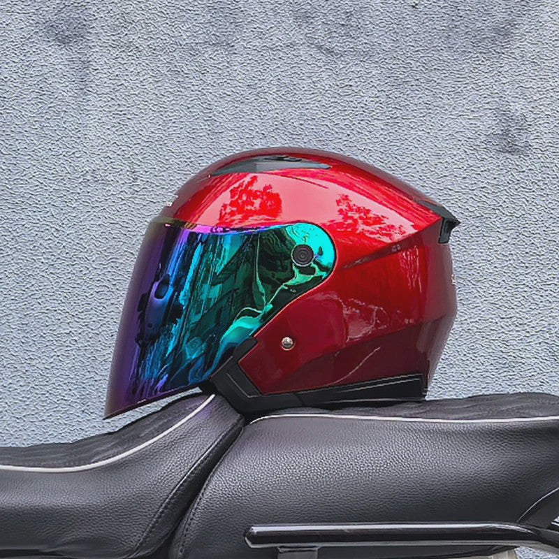 Motorhelm Heren Dames Universeel Vier Seizoenen Dubbel Vizier
