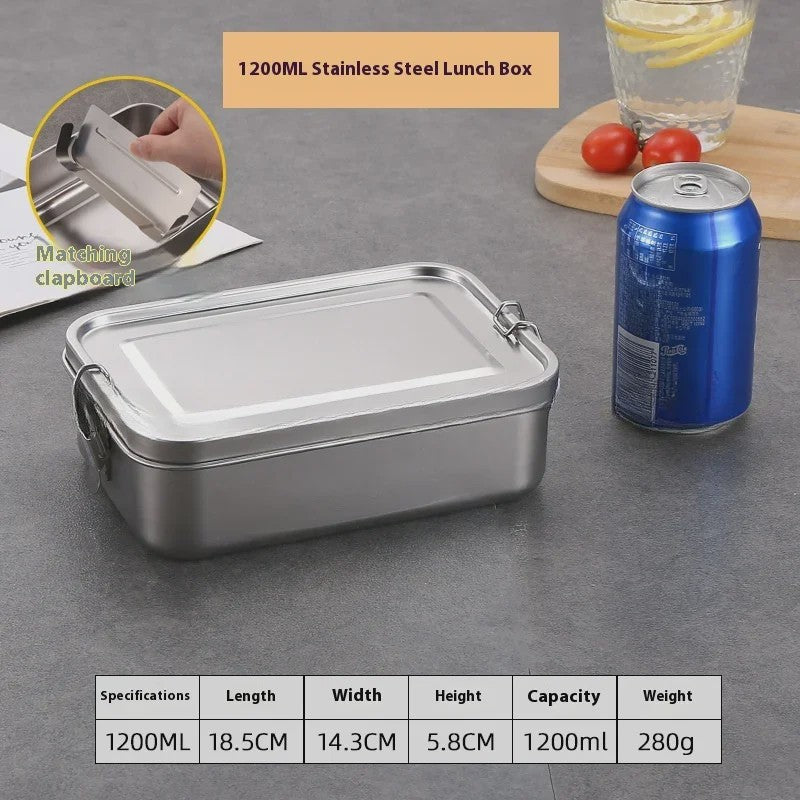 RVS Bento Lunchbox met Afsluitbare Clips - Voedselcontainer voor Werk en School