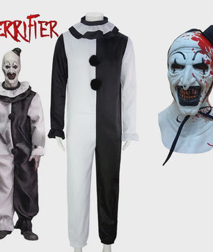 Art The Clown Kostuum & Masker - Terrifier 2 Cosplay Jumpsuit voor Heren en Dames