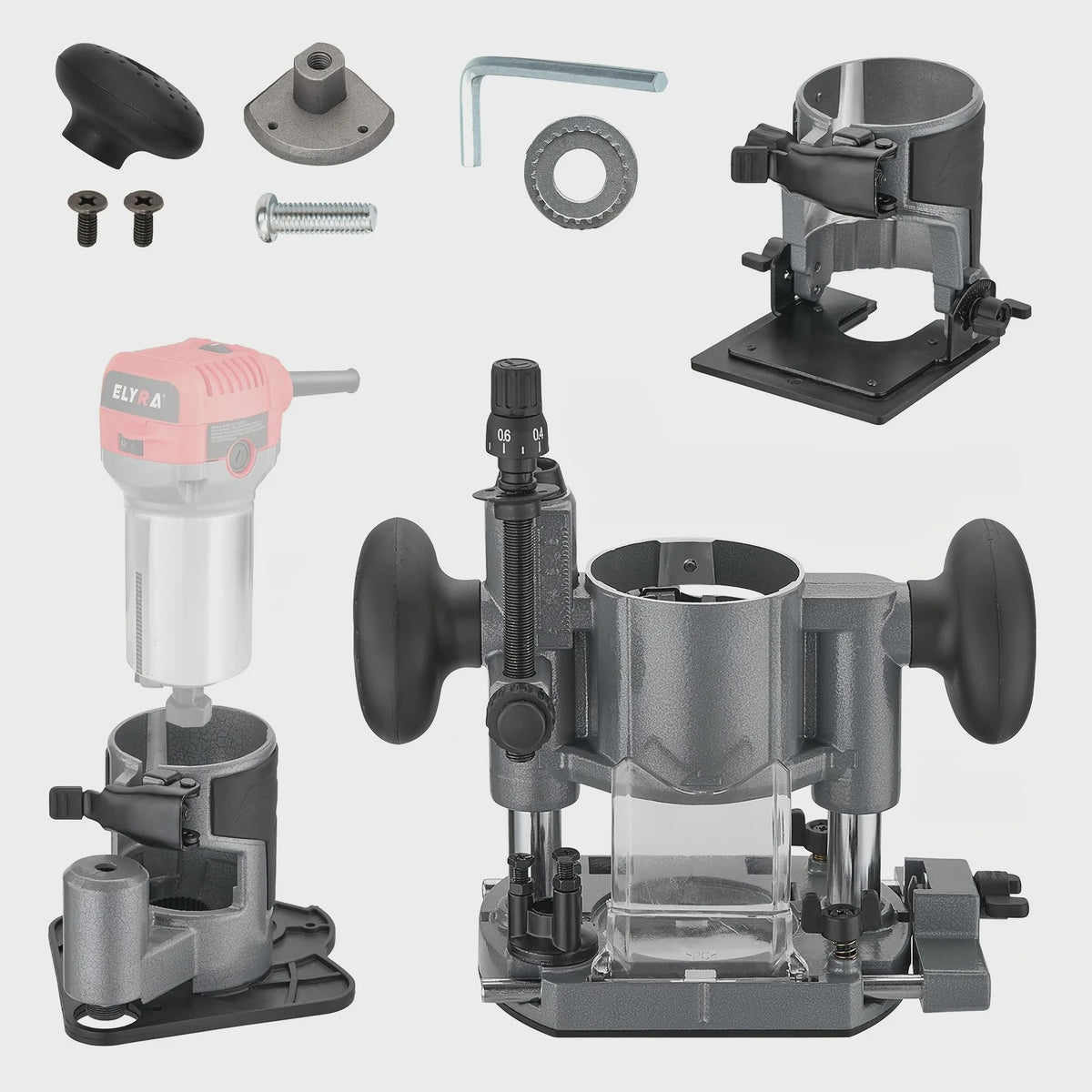 Elektrische Handfrees 710W - Variabele Snelheid & 5 Bitjes voor Houtbewerking