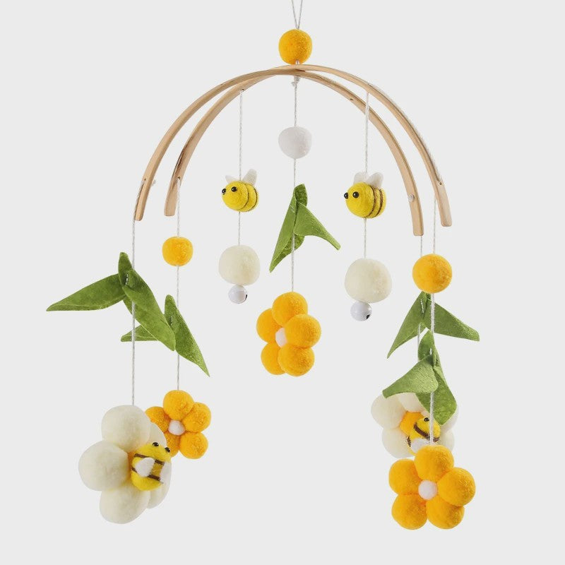 Houten Baby Mobiel met Muziekdoosje & Rammelaar - Speelgoed voor wieg & ledikant (0-12 maanden)
