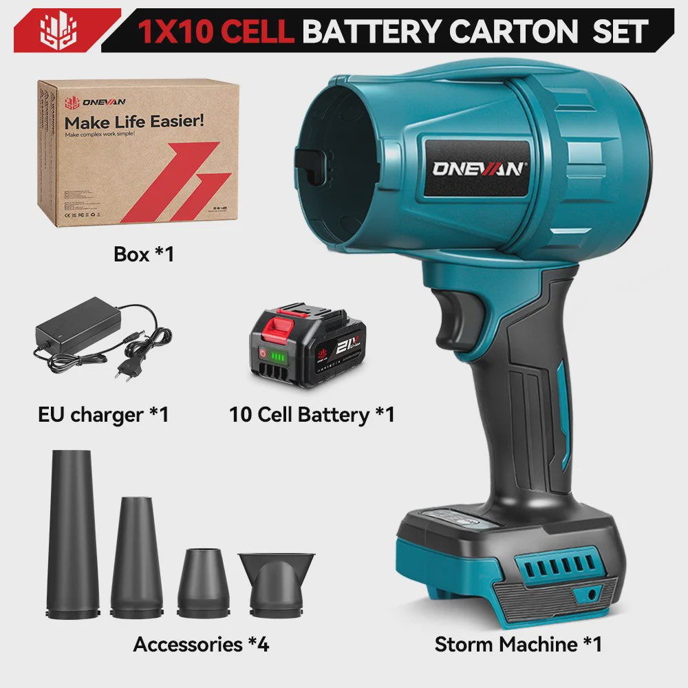 ONEVAN 3500W Krachtige Accu Bladblazer & Stofzuiger - 350M/S - Borstelloze Motor - Compatibel met Makita 18V