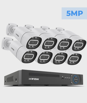 H.View 4K/8MP PoE Beveiligingscamera Systeem met 8-Kanaals NVR & Audio