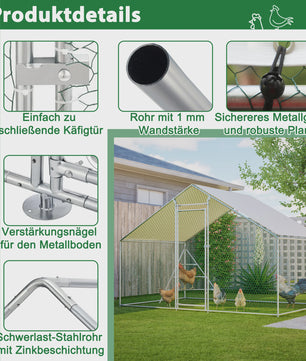 Ruime Kippenhok met Ren 3x2M - Weerbestendig en Veilig
