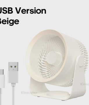 KINSCOTER Multifunctionele Draadloze Ventilator: Draagbaar, Stil & Flexibel voor Bureau, Muur of Plafond