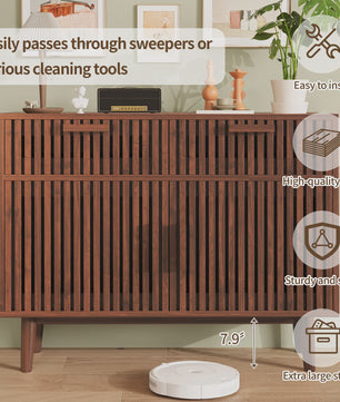 Mid-Century Houten Buffetkast met 2 Lades en 2 Deuren - Stijlvolle Console voor Woonkamer of Hal