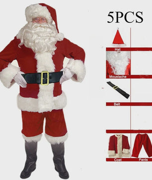 Luxe Gouden Fluweel Santa Claus Kostuum voor Heren - Perfect voor Kerst, Halloween & Feesten