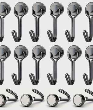 Krachtige Zwarte Magnetische Haken - Heavy Duty Ophanghaken met Sterke Magneet
