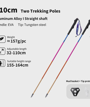 BISINNA Ultralichte Aluminium Trekkingstokken - Opvouwbaar & Verstelbaar