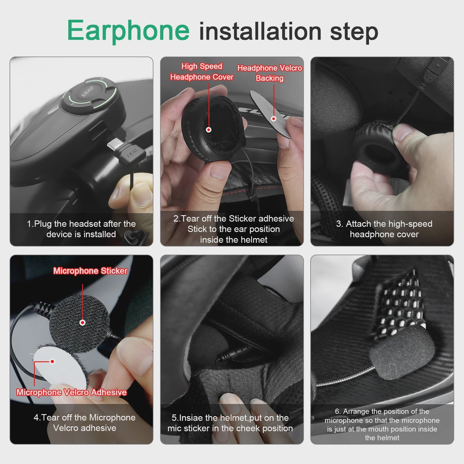 EJEAS Q8 Motorhelm Intercom Systeem - Bluetooth 5.1 Mesh 3.0, APP Bediening