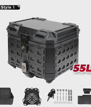 KEMIMOTO Universele Motor Topkoffer - CNC Aluminium Bagagebox met Snelontgrendeling & Helmopslag