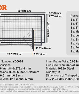 Dubbelzijdige Gridwall Display Panelen met Haken - 2 Stuks