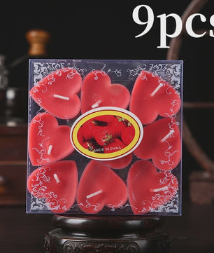9x Hartvormige Geurkaarsen - Romantische Sfeer voor Valentijn, Bruiloft & Decoratie