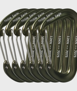Set van 6 Karabiners 12kN D-Ring - Robuust Aluminium voor Outdoor & Klimmen