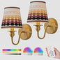 Draadloze Wandlamp Goud met Afstandsbediening & 15 Kleuren LED - Oplaadbaar, Dimbaar, Stoffen Kap