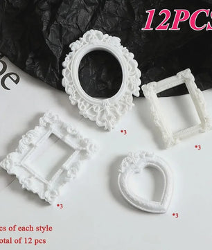 Set van 12 Mini Fotolijstjes - Europees Retro Decoratie & Hobby