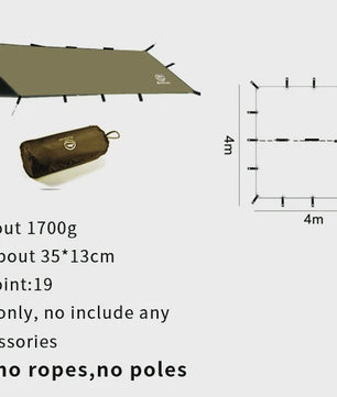 Aricxi Black Coating Tarp - Waterdicht Kampeer Tarp 3x3m & 4x4m