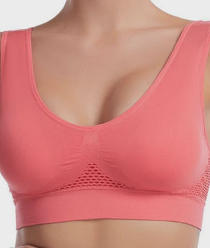 Plus Size Sportbeha met Ventilerende Mesh Inzet en Schokdemping - Zonder Beugel - S-7XL