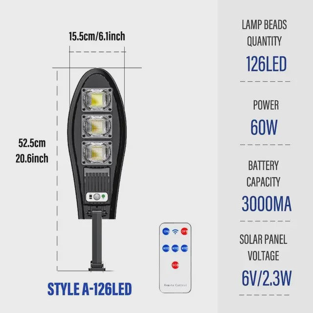LED Solar Tuinlamp met Bewegingssensor en Afstandsbediening - Waterdicht Buitenlicht