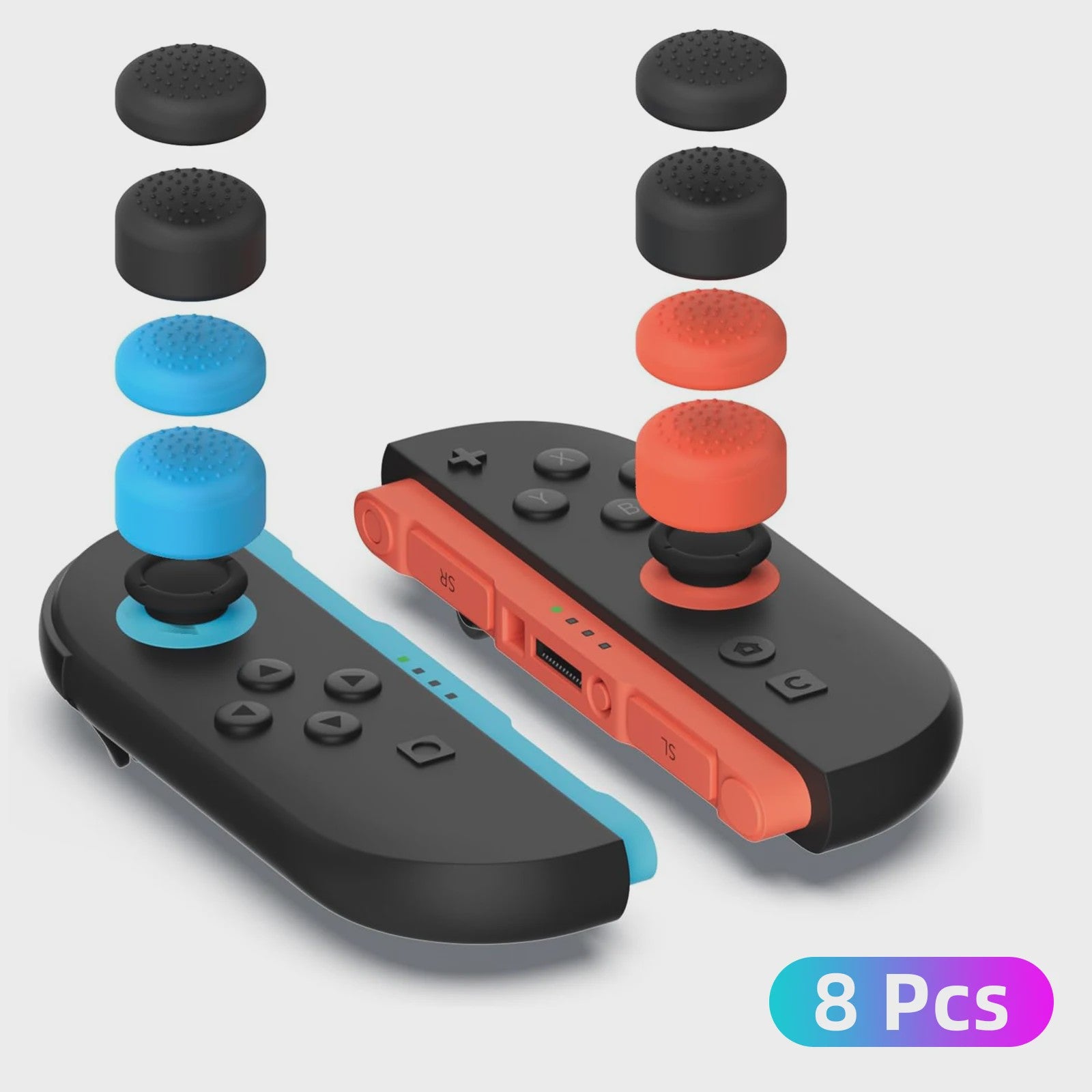 4/8 Stuks Siliconen Thumb Grips Caps voor Nintendo Switch Joy-Con Controllers - Verbeterde Grip en Precisie