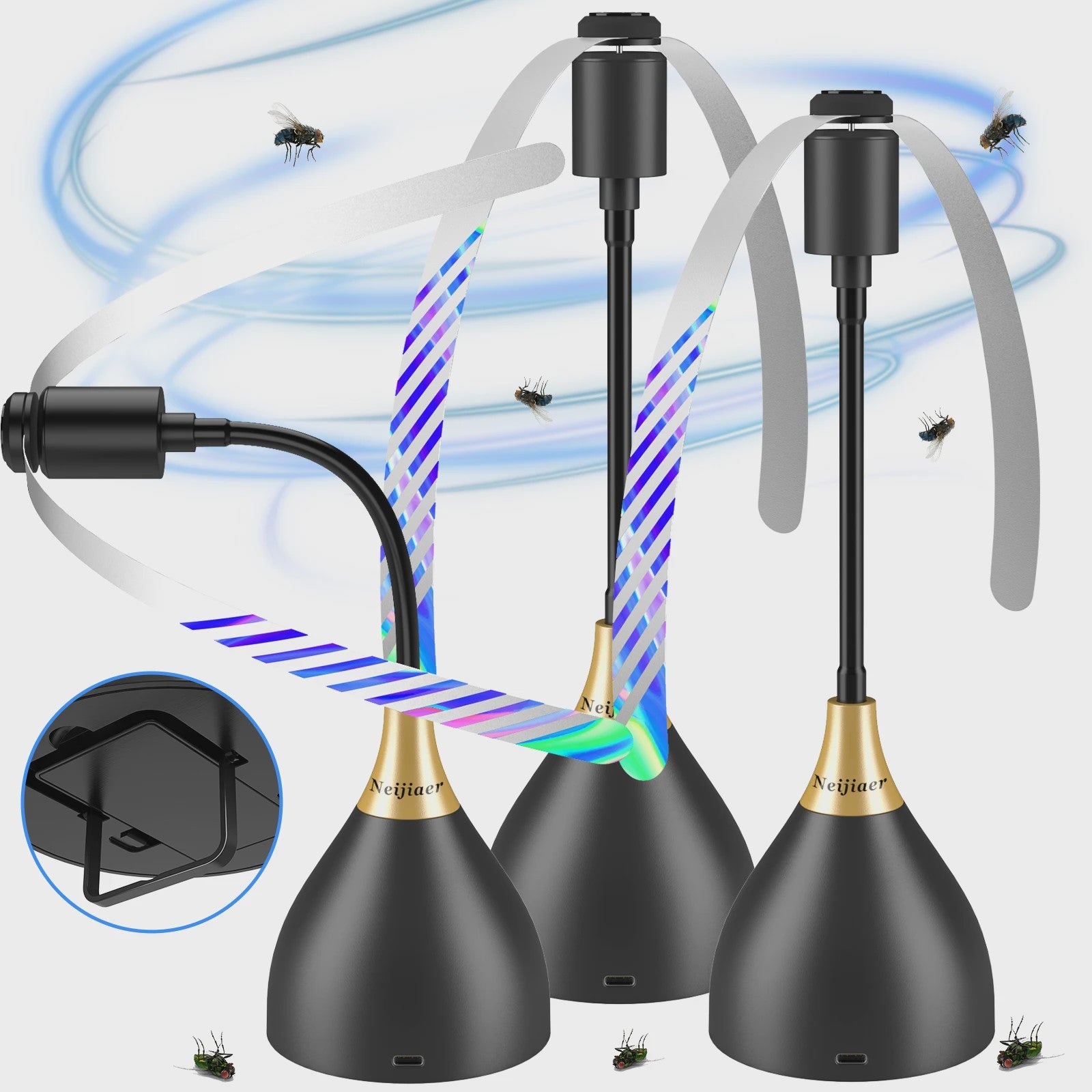 Vliegenventilator voor Tafels - USB/Batterij - Draagbaar en Geluidloos - Houd Vliegen Weg