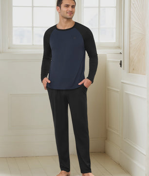Heren Lange Katoenen Pyjama Set - Comfortabel Loungewear voor Alle Seizoenen